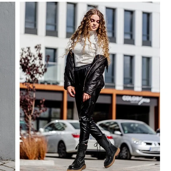 Dream Pairs Glossy Dark Brown Lace-Up Combat Boots - Picture 7 of 17